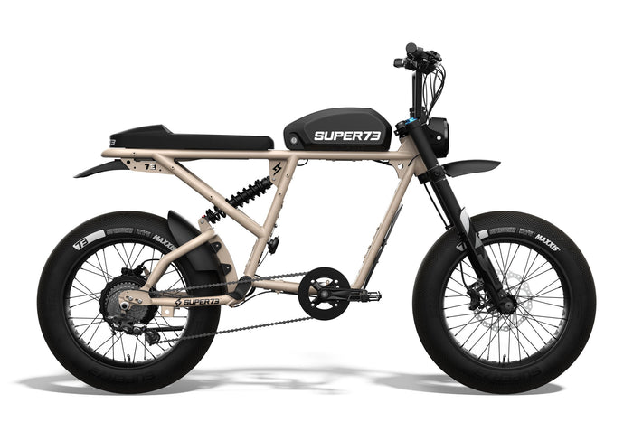 Side view of the SUPER73 R Brooklyn ebike in Dark Earth. @color_dark earth