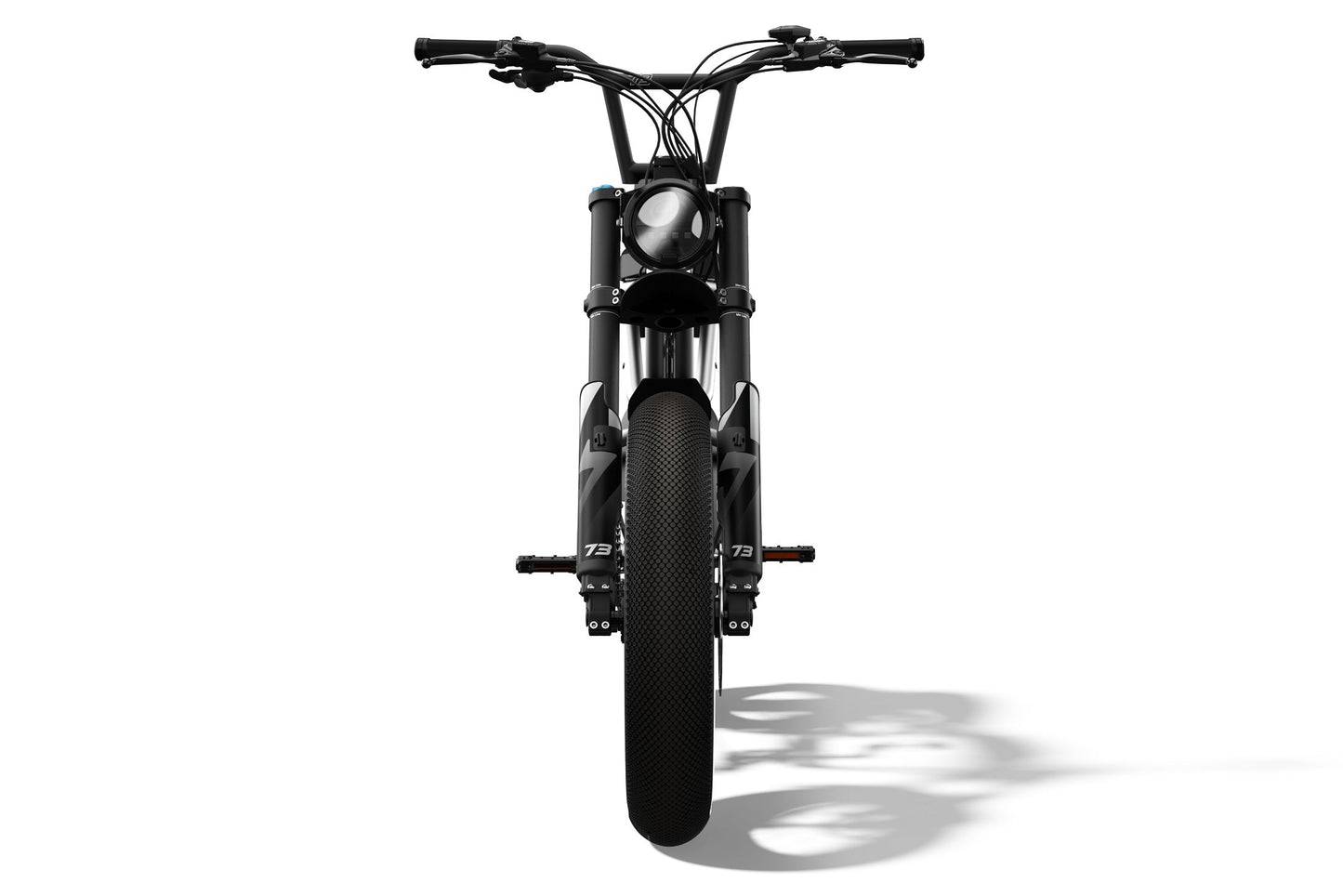 Front view of the SUPER73 R Brooklyn ebike in Dark Earth. @color_dark earth