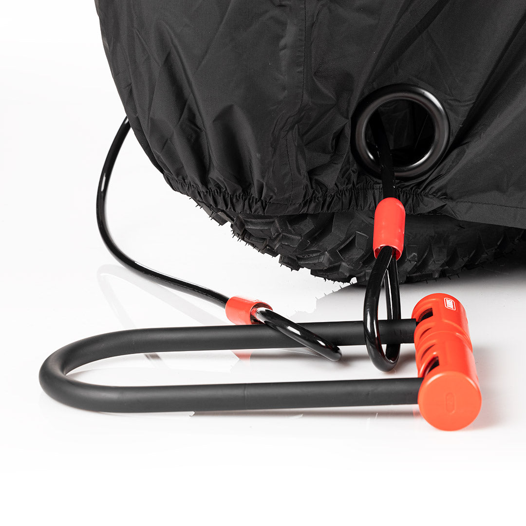 Super73 Bike Cover  locked to an u-lock