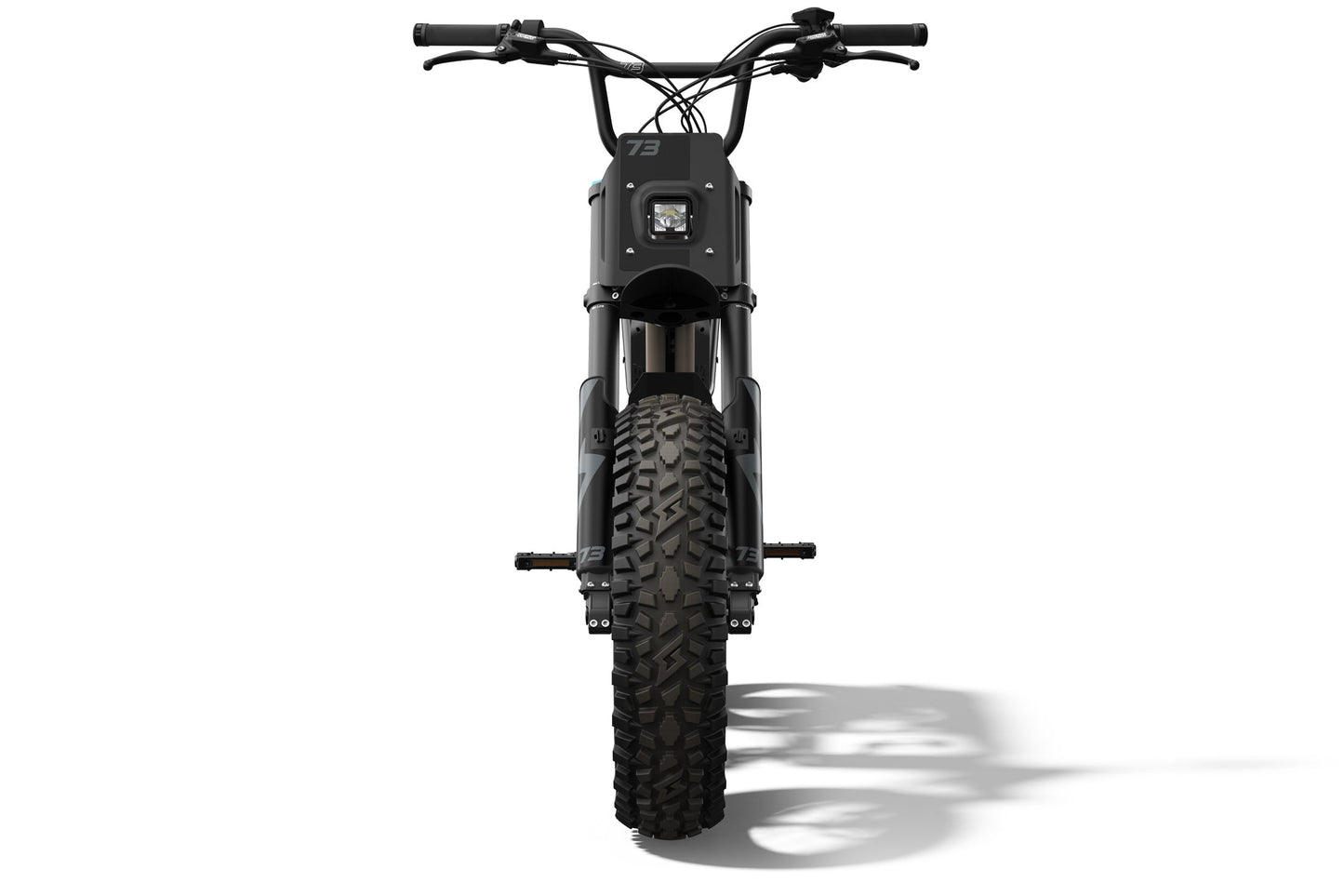 Front view of the SUPER73 R Adventure ebike. @color_sandstorm